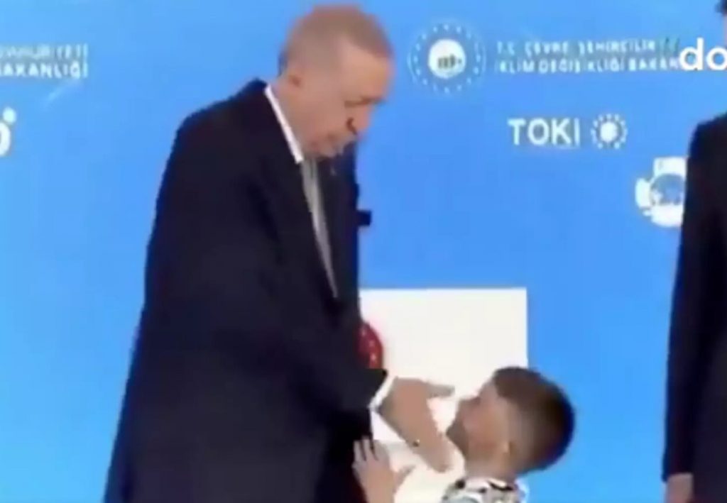 Turkish President Seen Slapping Child For Not Kissing His Hand