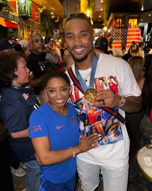 Simone Biles Is Not Happy About People Criticising Her Husband For Wearing Medal In Photo