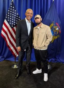 Obama Rapped Eminem Lyrics After The Rapper Introduced Him At Kamala Rally