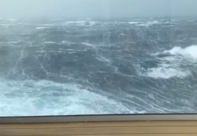 Haunting Footage Shows Waves That Killed 1 And Injured 100 Others On Cruise Ship