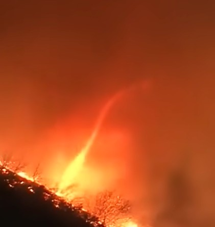 Fire Tornado Starts During Massive Wildfire In Los Angeles